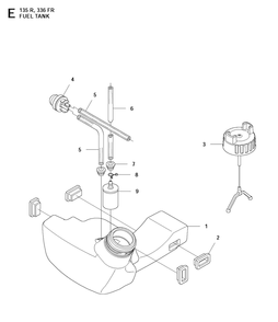 Fuel Tank Diagram and Parts List for 336RK  Husqvarna Brush Cutter