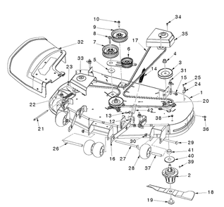 Mowing Deck Diagram and Parts List for Z448  Husqvarna Lawn Mower