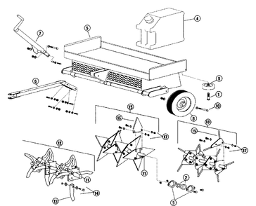 Part Location Diagram of 540007595 Husqvarna Rotor assembly, spike complete without bearings