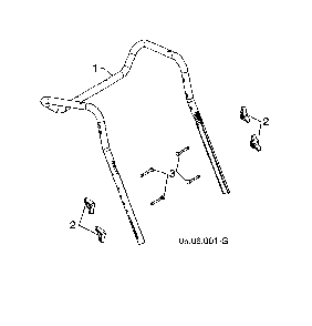 Upper handle Diagram and Parts List for 96193009603  Husqvarna Snow Blower