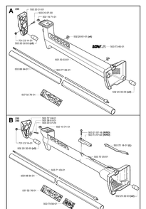 Shaft And Handle Diagram and Parts List for 235R 20023500001-20060100000 Husqvarna Brush Cutter