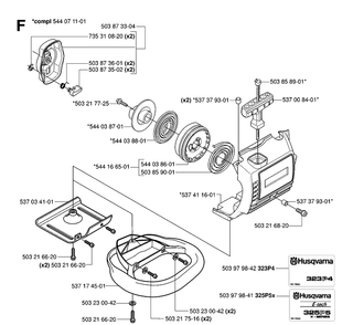 Starter Diagram and Parts List for 323P 20062700001-Current Husqvarna Pole Saw