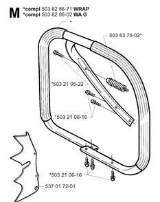 Handle 3 Diagram and Parts List for 372XP/ (XPG)(20014000001-20034000000) Husqvarna Chainsaw