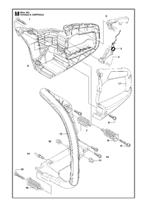 Handle Controls Diagram and Parts List for 455ERANCHER 2013-01 Husqvarna Chainsaw