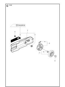 Belt Guard And Pulley Diagram and Parts List for K1250 2008-01 Husqvarna Lawn Tractor Accessories