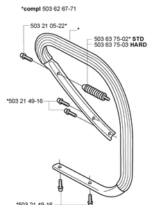 Front Handle (Part 1) Diagram and Parts List for 362EPA 2005-05 Husqvarna Chainsaw