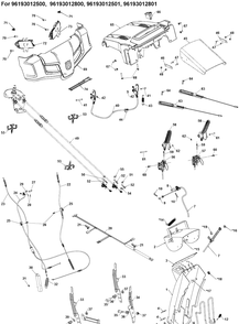 Control Panel And Discharge Chute Diagram and Parts List for ST330  Husqvarna Snow Blower