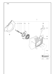 Starter Diagram and Parts List for K760 2009-12 Husqvarna Lawn Tractor Accessories