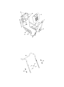 Handle Diagram and Parts List for ST427  Husqvarna Snow Blower