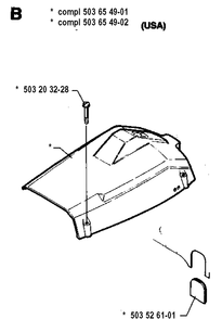 Cover Diagram and Parts List for 257 19942300001-19960100000 Husqvarna Chainsaw