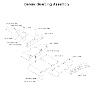 Debris Shield Diagram and Parts List for LZ25 968999310 Husqvarna Lawn Mower