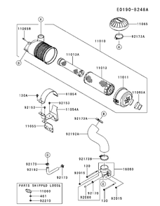 Air Filter And Muffler Diagram and Parts List for FX751V-FS00 2017-09 Husqvarna Engine