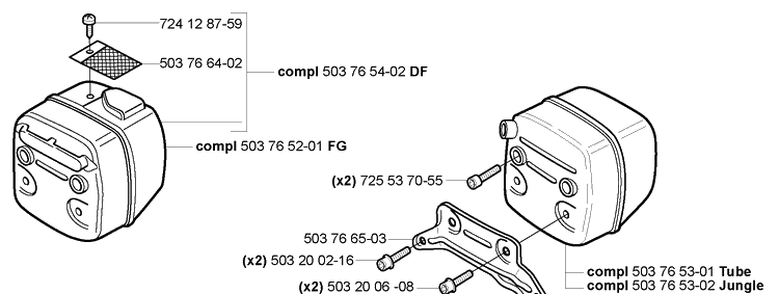 Muffler Diagram and Parts List for 362XP 2005-05 Husqvarna Chainsaw