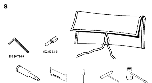 Accessories Diagram and Parts List for 3120 19900100001-19942300000 Husqvarna Chainsaw