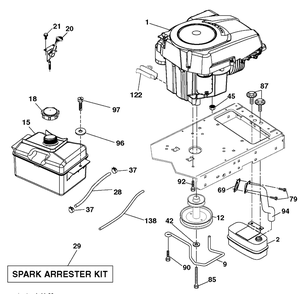Engine Diagram and Parts List for YTA19K42 (96043013901)(2012-10) Husqvarna Lawn Tractor