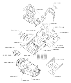 Decal Assembly Diagram and Parts List for LZ6123TLKOA (96899269)(2005-08) Husqvarna Lawn Mower