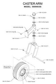 Casters 2 Diagram and Parts List for IZ5223 (968999258)(2005-12) Husqvarna Lawn Mower