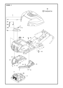 Cover Diagram and Parts List for R316TSXAWD2019-2021  Husqvarna Lawn Tractor