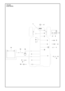Electrical Diagram and Parts List for TS218T  Husqvarna Lawn Tractor