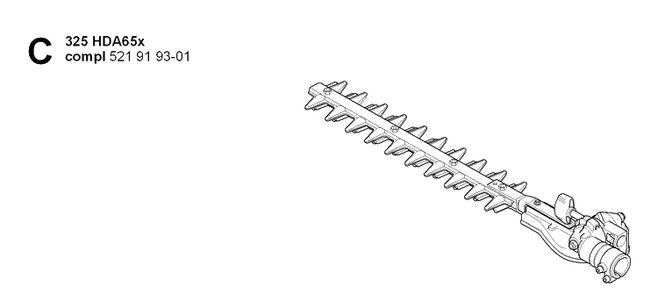 Cutting Equipment 2 Diagram and Parts List for 325HDA65 (X-SERIES)(20090900001-Current) Husqvarna Hedge Trimmer