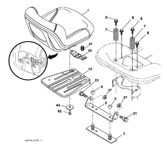Seat Diagram and Parts List for YTH2348 (917240443)(2012-11) Husqvarna Lawn Tractor
