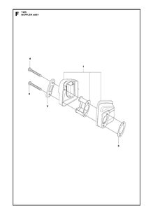 Muffler Diagram and Parts List for T425 20080100001-current Husqvarna Chainsaw