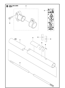 Shaft Diagram and Parts List for 233RJ  Husqvarna Brush Cutter