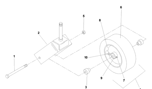 Caster Assembly Diagram and Parts List for BZ6134D (968999214)(2003-03) Husqvarna Lawn Mower