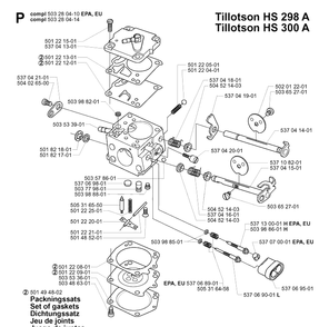Carburetor Details Diagram and Parts List for 395XP/ (XPG)(20051800001-20070100000) Husqvarna Chainsaw