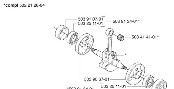 Crankshaft Diagram and Parts List for 235FR 2009-06 Husqvarna Brush Cutter