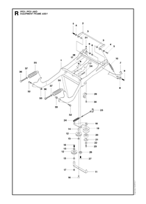 Frame Diagram and Parts List for PF21AWD (965192501)(2011-03) Husqvarna Lawn Tractor