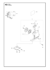 Starter 3 Diagram and Parts List for 326RX 20091800001 & Above Husqvarna Trimmer