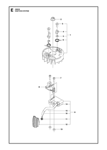 Ignition System Diagram and Parts List for 226HS75S 2009 Husqvarna Trimmer