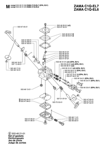 Carburetor Diagram and Parts List for 55 20070500001-Current Husqvarna Chainsaw