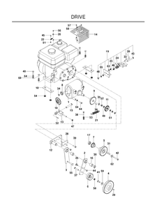 Drive Diagram and Parts List for SC18 (968999510)(2010-09) Husqvarna Lawn Tractor Accessories
