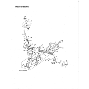 Steering Assembly Diagram and Parts List for 96043026100  Husqvarna Lawn Tractor