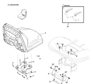 Part Location Diagram of 536990401 Husqvarna Arm Rest Kit