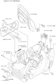 Crankcase/ Tank 455e Rancher Diagram and Parts List for 455ERANCHER 2007-01 Husqvarna Chainsaw