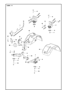 Cabin 12 Diagram and Parts List for P525  Husqvarna Lawn Mower