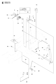 Mower Lift / Deck Lift Diagram and Parts List for R11R (966830401)(2009-04) Husqvarna Lawn Tractor
