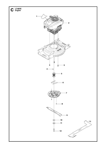 Engine Diagram and Parts List for LC48VE  Husqvarna Lawn Mower