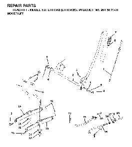 Mower Lift / Deck Lift Diagram and Parts List for LTH1342 (LTH1342C, 954567031)(2001-11) Husqvarna Lawn Tractor