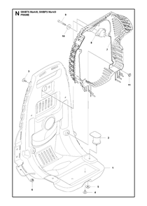 Frame Diagram and Parts List for 580BFS-BTS Mark III Husqvarna Leaf Blower / Vacuum
