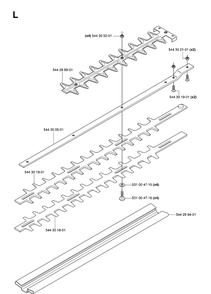 Cutting Equipment Diagram and Parts List for 123HD60 20061000001-20070500000 Husqvarna Hedge Trimmer
