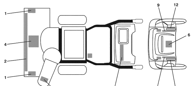 Decals Diagram and Parts List for 15530SBXLS (96193004001)(2009-06) Husqvarna Snow Blower