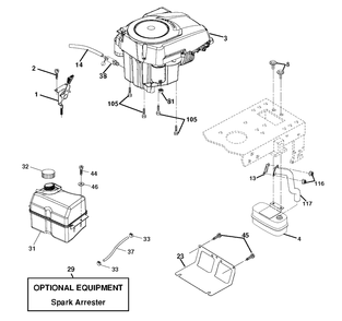 Engine And Cutting Equipment Diagram and Parts List for LTH1797 (96011022101)(2012-01) Husqvarna Lawn Tractor