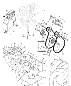 Chassis / Engine / Pulleys Diagram and Parts List for 1130 (STE XP)(2004-07) Husqvarna Snow Blower