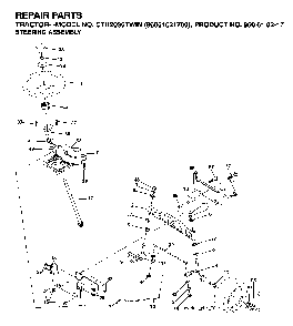 Steering Diagram and Parts List for CTH2036TWIN (96061021700, 960610217)(2007-04) Husqvarna Lawn Tractor