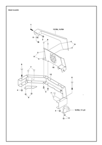 Frame - Rear Guards Diagram and Parts List for XCITETMZ345 Z350 Husqvarna Lawn Tractor