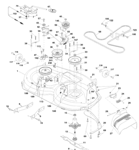 Mower Deck Diagram and Parts List for YTH2042 (96043010600)(2009-12) Husqvarna Lawn Mower